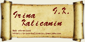 Irina Kaličanin vizit kartica